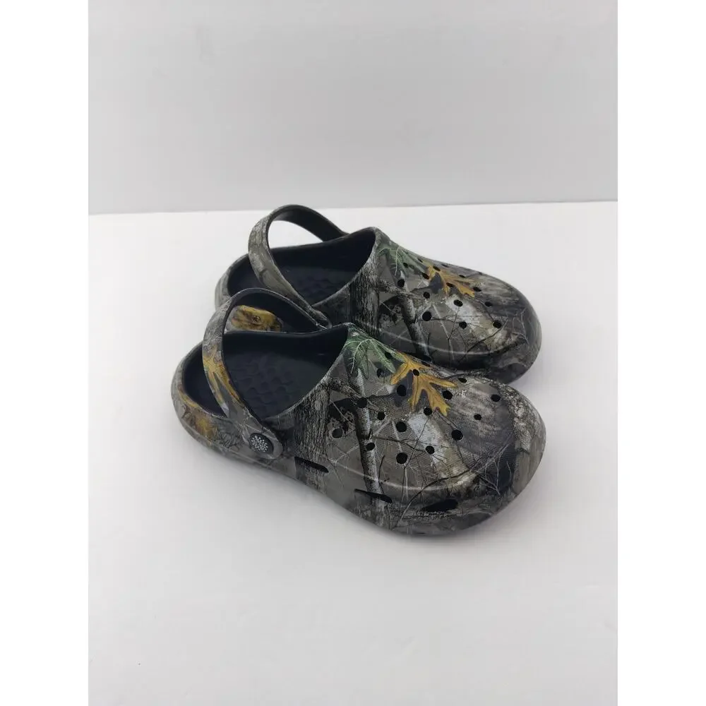 Kids Classic Camo Garden Clogs For Boys Girls Lightweight Adjustable Water si-31